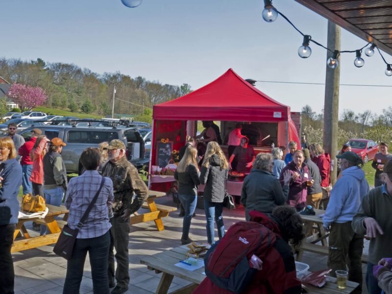 Attendees enjoying science summit at Big Hill.